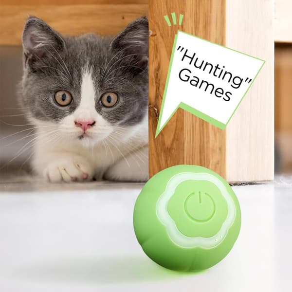 #Gravity smart rolling ball, pet toys, automatic rolling ball, green#