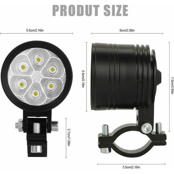 Super Bright White Motorcycle LED Projector Headlight Waterproof Spotlight Headlamp Driving Fog Light 6000K - 60W