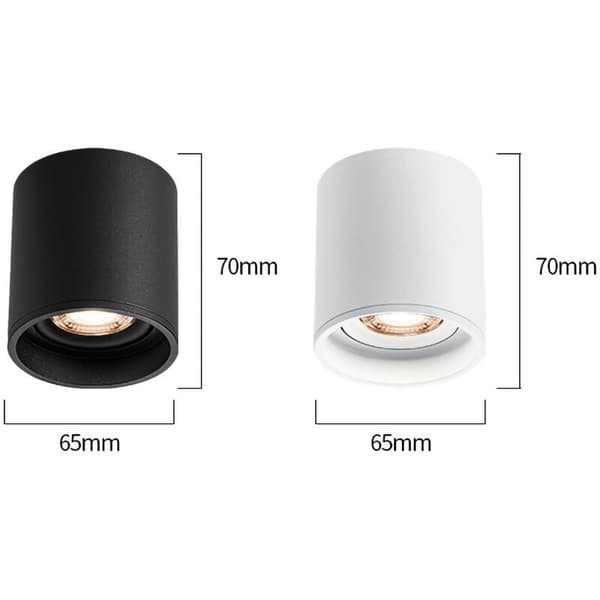 Topp LED-spotlight Flad Justerbar Ramme Topp LED-loftlampe 220V Rund 3W Sort
