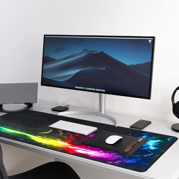 Large Gaming Mouse Pad (800 × 300 × 3 mm) with Stitched Edges, Durable Non-Slip Natural Rubber Base, Washa