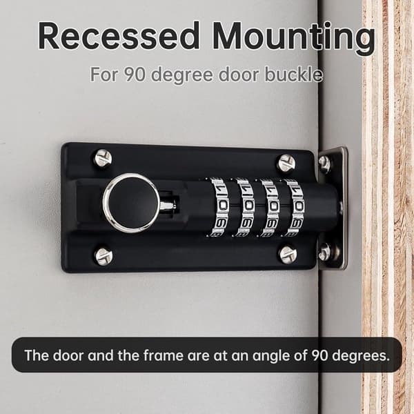 Weatherproof 4-Digit Combination Lock, Black, for Door & Garage, with Screws