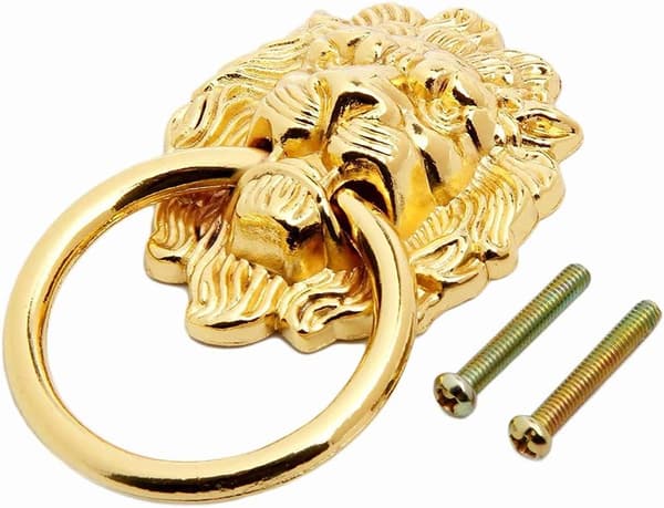 Løvehode skaphåndtak, 8 stk antikke bronse løveskuffer