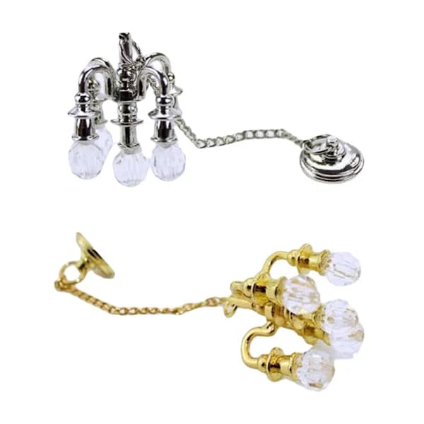 2 stk. Mini hængelampe Lysekrone Zinklegering Lampe til Miniaturer 2x 2x 2x
