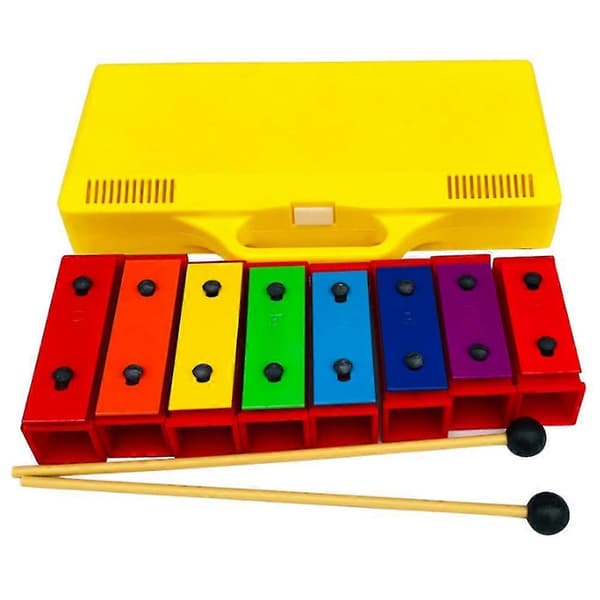 8 Tone Chromatic Xylophone Glockenspiel Resonator With Yellow Case