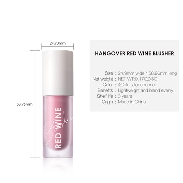 Facial Blush Waterproof Long-lasting Moisturizing Blush Shading Liquid Makeup 5g#4