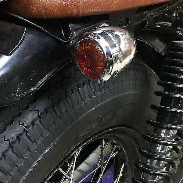 4 stk. krom motorcykel blinklys LED motorlampe pære til Cafe sølv silver