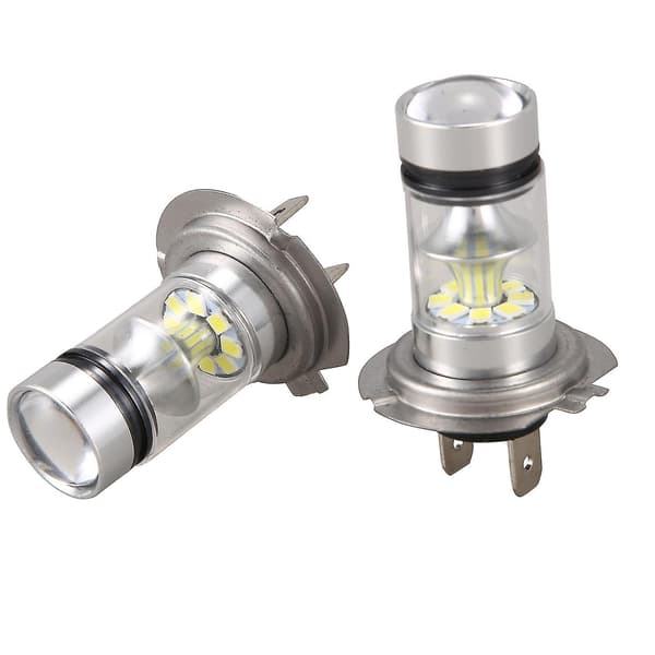 1 par høyeffekts LED H7-pære 100W 20LED bil tåkelys frontlys 6000k hvit