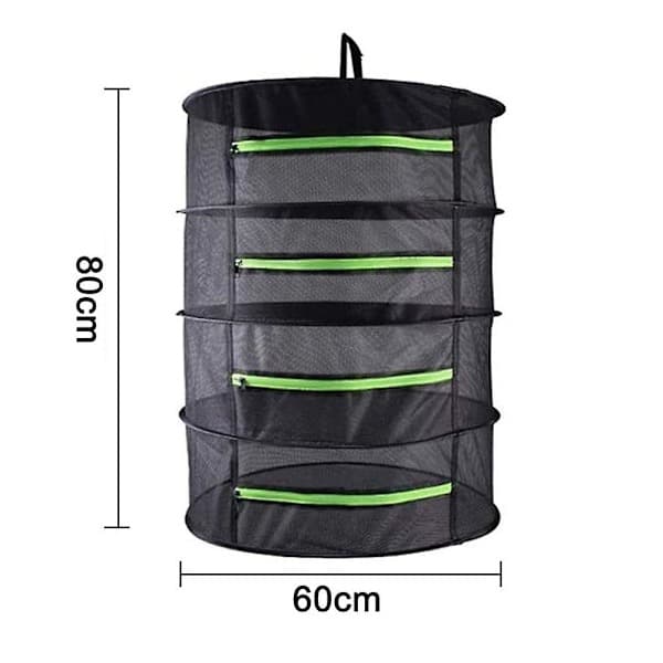 Piao 4/6-layer Drying Net for Plants, Foldable Net, Black Drying Net for Herbs with Zipper, Herb Dryer, Black