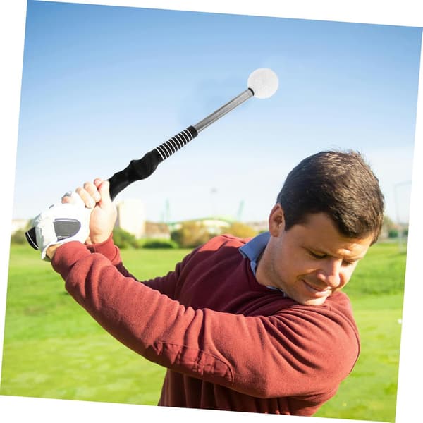 Let og bærbar Golfsvingtræner af harpiks rustfrit stål til indendørs øvelser golftilbehør til præcis svingtræning opvarmning golfspil -