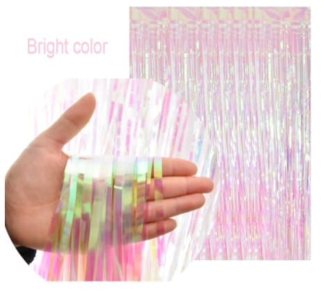 Glitrende gardin, dørgardin - 2m*1m - Pink Pink