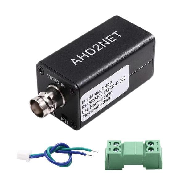 AHD/TVI/CVI/CVBS til IP-videokoder 1080P til ONVIF for NVR RJ45 til konvertering af analogt sikkerhedskamera, uden POE Sort Svart