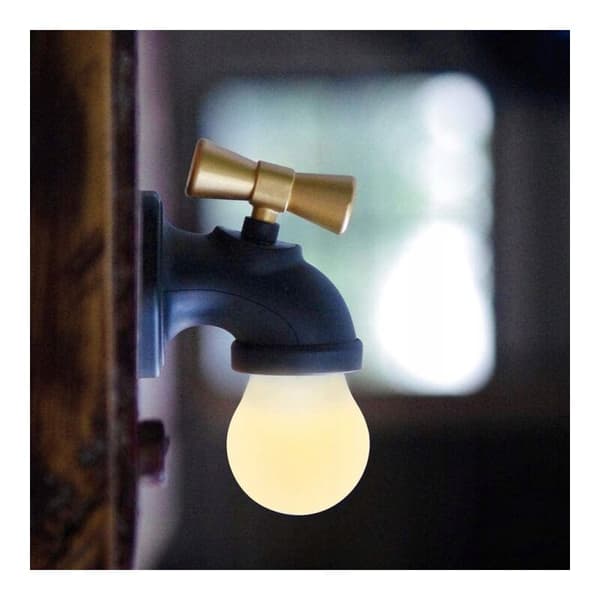 LED-natlampe, kreativt stemmestyret lys (sort)