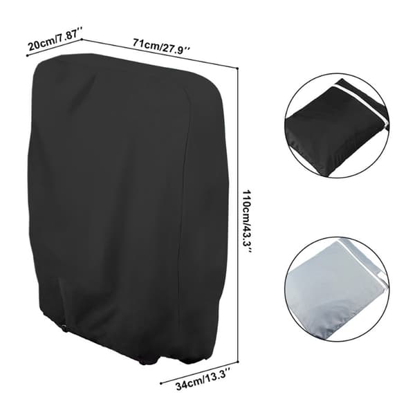 W71×H110cm (sort) Foldbar Solstol Beskyttende Overtræk, Have S
