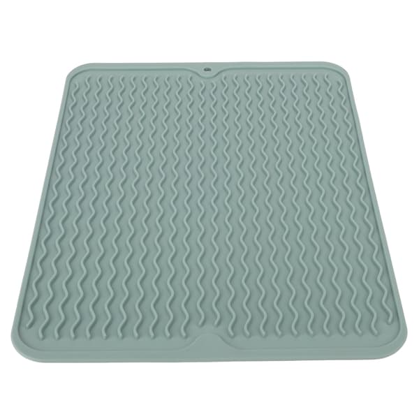 Eco-Friendly Heat Resistant Dish Drying Mat Non-Slip Flexible Rubber Mat Green