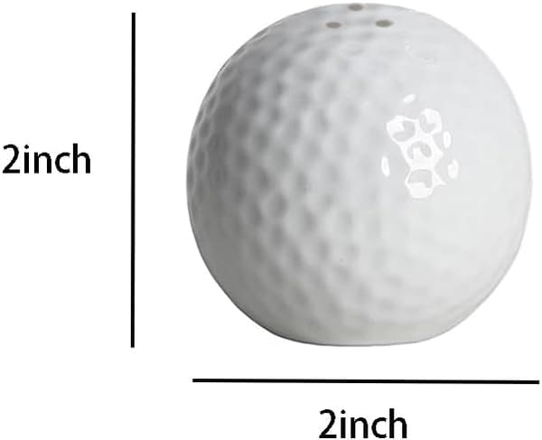 Keramisk salt- och pepparströare, golfbollsformade kryddburkar, set om 2