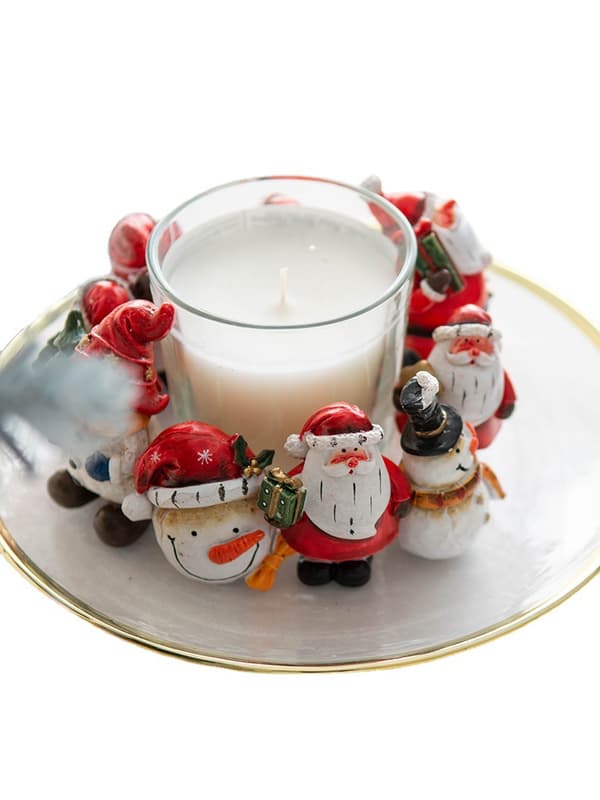 1 x Julefigur Resin Snømann Ornament (mønster tilfeldig)