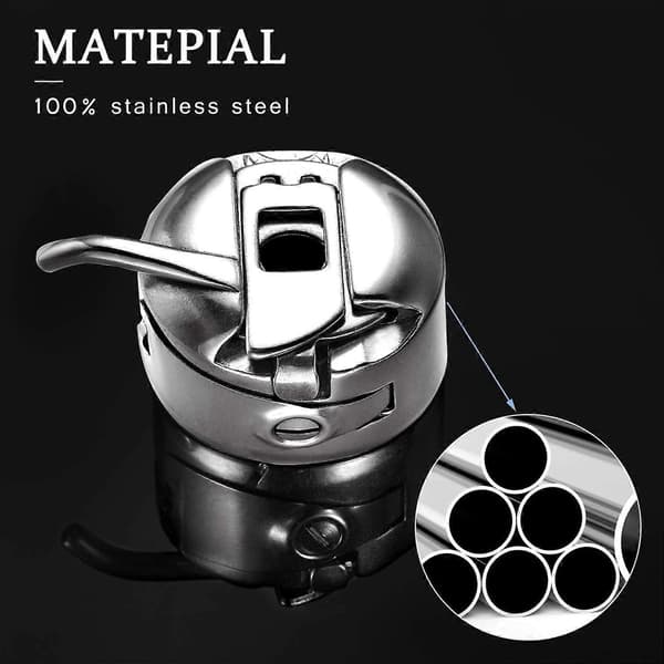 4 Pieces Stainless Steel Sewing Machine Bobbin Cases, Front Loading, Fits Class 15 Machines