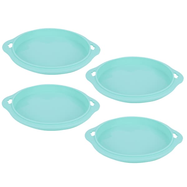 4pcs Silicone Cake Molds, Round Bread Pans, Cake Pans, Non-stick Baking Tools (Green L)