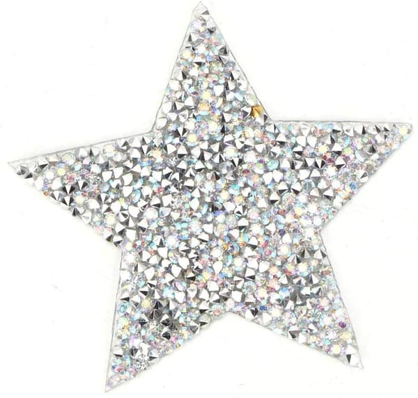 8 cm 10 stjerners strykeplaster klistremerker glitrende strassbroderi