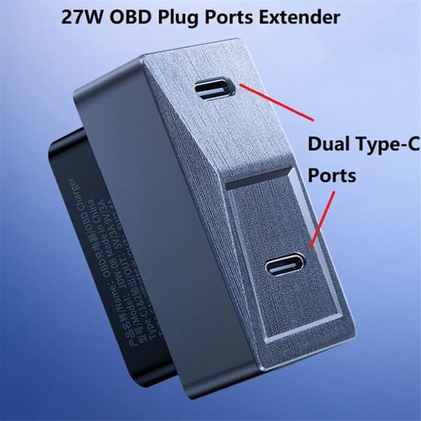 Til Model 3 2024 Skjult OBD-adapter Opladning 27W Plug and Play USB-C Dobbelte Porte