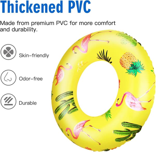 Inflatable Pool Buoy, Flamingo-shaped Swim Ring, Inflatable, ZQKLA