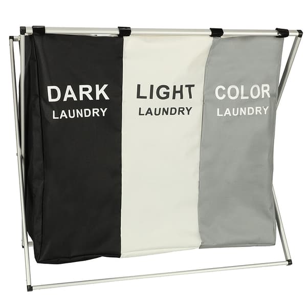 Laundry Basket with 3 Compartments - Laundry Hamper - 135L-tfrf 770 770