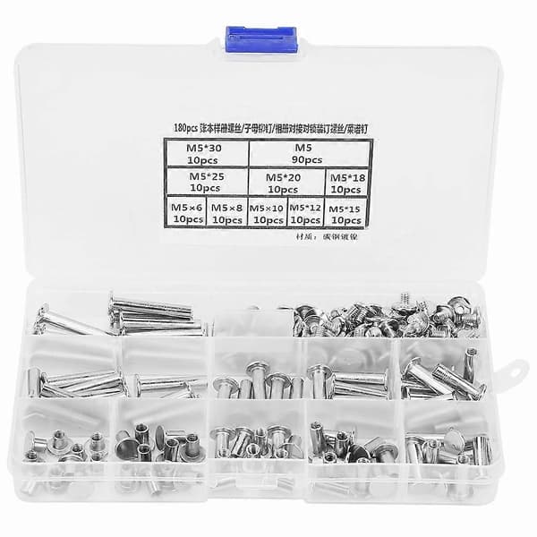 180 st M5 Flat Head Book Album Rivet Screw Set DIY Craft Making Rivet