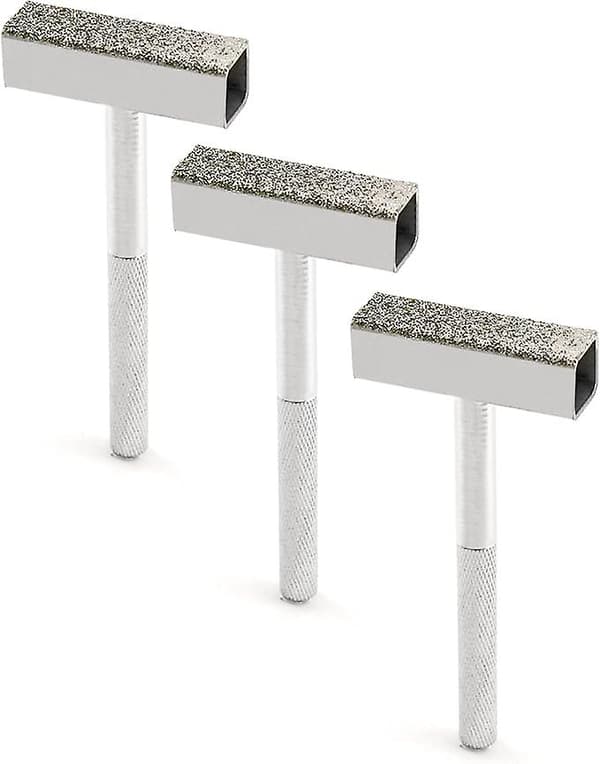 3 Pieces Diamond Dressing Tools with Non-Slip Handle for Grinding Wheel Dressing and Deburring, Head 45 x 10 mm