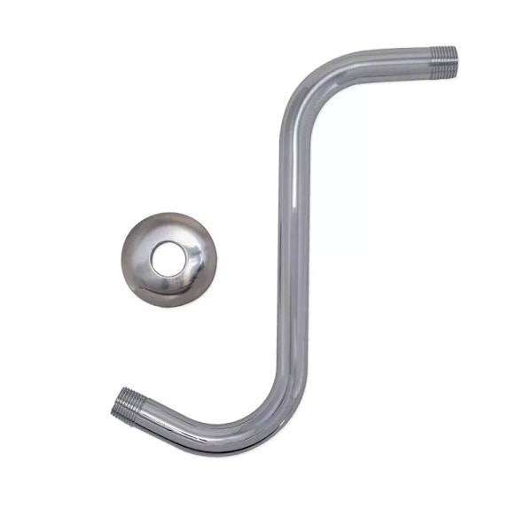 Stainless Steel NPT Recessed Shower Hose, S-Shaped Concealed Shower, 8" S-Shaped Chrome Plated Brass Shower Arm and Flange, 1/2" MIP Fitting,