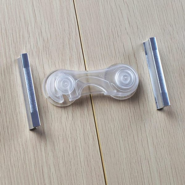 Barnsäkerhetsskåpslås (10-pack) - Babysäkra lås för lådor, toalettlock, kylskåp, ugn, med 10 extra 3M-lim (Transparent)