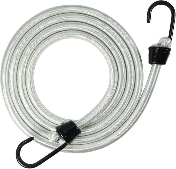 Bungee Cord 24 Inch with Metal Hooks, 4-Pack, White Heavy Duty