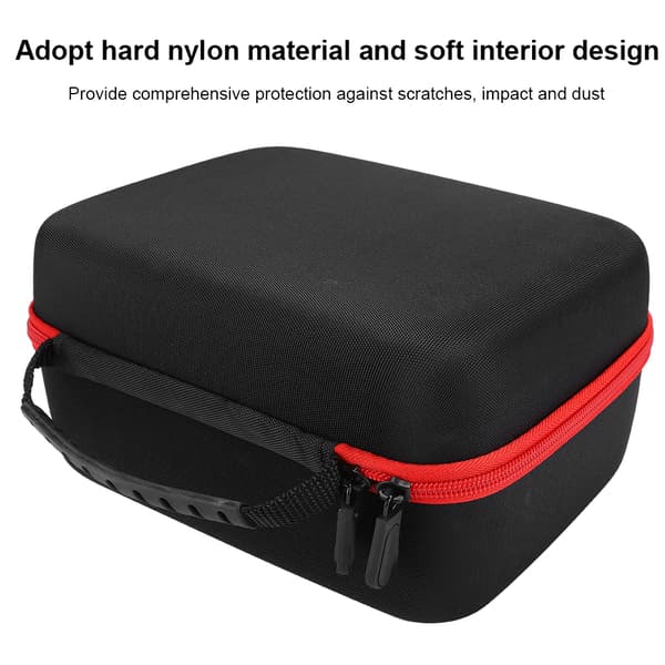 Bærbar opbevaringstaske Hårdt nylon beskyttelsesetui til Oculus Go VR Headset Sort og rød