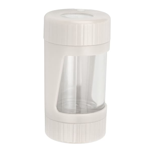 Odor Proof Container Removable Odor Proof Transparent Magnifying Glass Light Function Storage Container for Spice Pills White