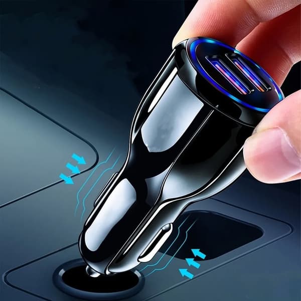 Bilopladeradapter Dobbelt USB QC3.0 Hurtigopladning Intelligent Universal 12V-24V til Telefon Tablet