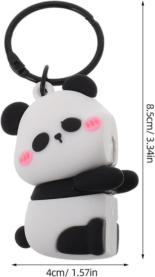Panda bil nøglering magnetisk PVC og metal til lommer håndtasker søde kvinder -