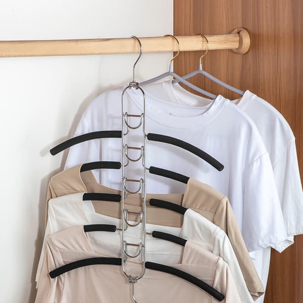 Multilayer Removable Clothes Hanger Space Saving Wardrobe Clothes Storage Holder Chrome Plated Chrome Plated