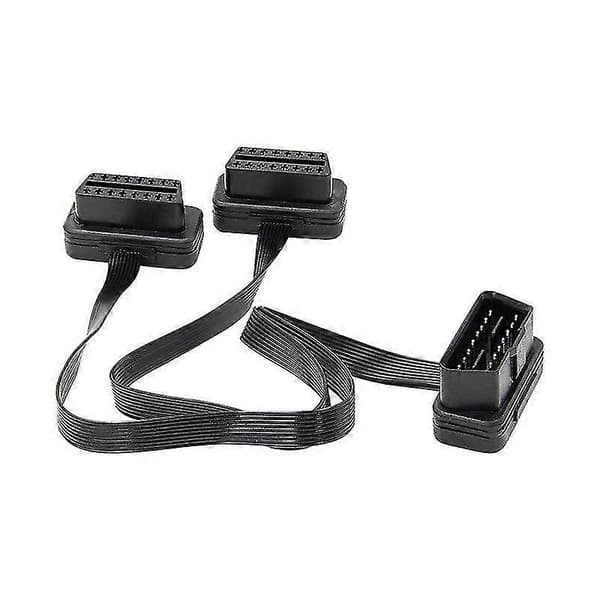 Forlænger Dual Connector Y Splitter Obd Obd2 16pin Han Til Hun Tilslutning Flad+tynd For