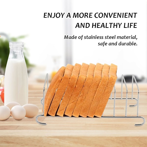 Rustfrit brødstativ, brødhylde Air Fryer-tilbehør, rektangulær pandekageholder Air Fryer brødkølingsstativ (Sølv, Størrelse: 15,5 x 9 cm)