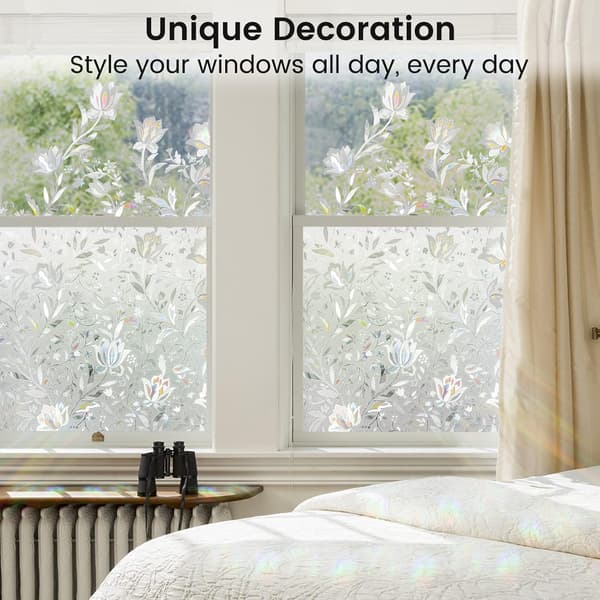 Privacy Window Film, Sun Blocking Removable Window Sticker, Decor