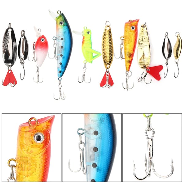 Sequin Fishing Lure Kit Mini Reusable Artificial Bait with Hook Fishing Accessories