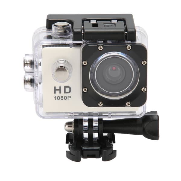 Waterproof Underwater Action Camera 1080P Multifunctional Diving Video Camera for Outdoor Cycling White