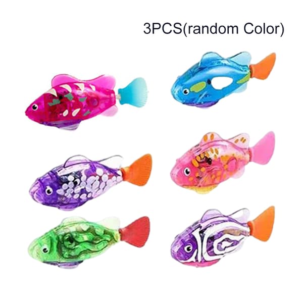 Simulation Electric Fish with Light Cute Induction Cat Interactive Toys 3PC Random Color 3PCrandom Color