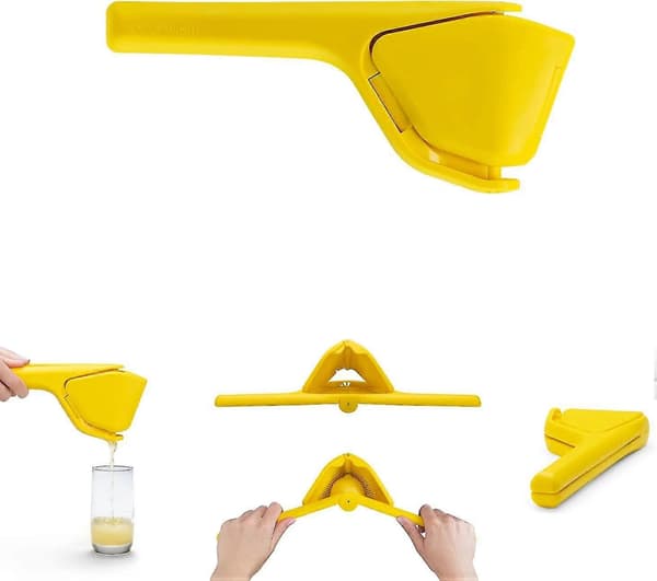 Lemon Fluicer, Easy-Press Manual Lemon Squeezer, Citrus Juicer Folds Flat for Space-Saving Storage, Lemon Squeezer