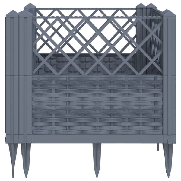 Raised bed with spikes blue-grey 43.5x43.5x43.5 cm PP