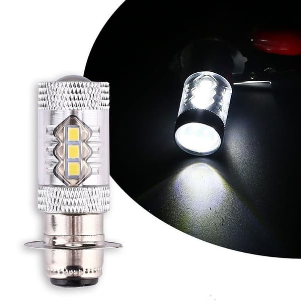 2 stk motorsykkel LED-frontlykter H6 80W 16LED tåkelys PX15D BA20D