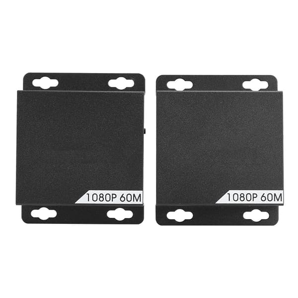 Metal Shell Black Automatic Adjustment 60M HD Single Cable 1080P Signal Amplifier Extender with LED Indicator Light 110-240V UK Plug