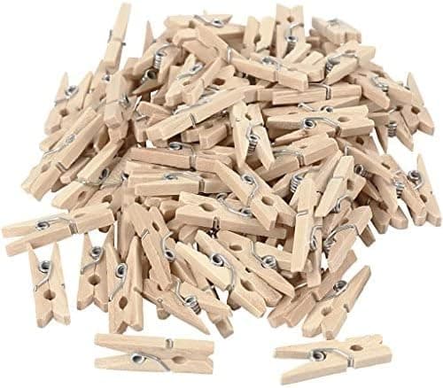 100 kpl 25mm Mini Luonnolliset Puuklipsit Valokuvapaperi Vaatteet