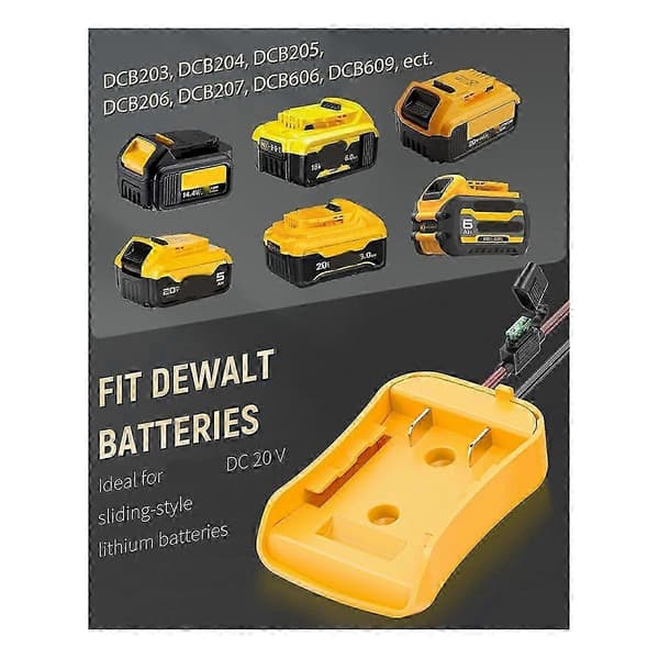 Strømadapter til 20 V lithiumbatteri, Peg-Perego batteriadapter med kabeltilslutning