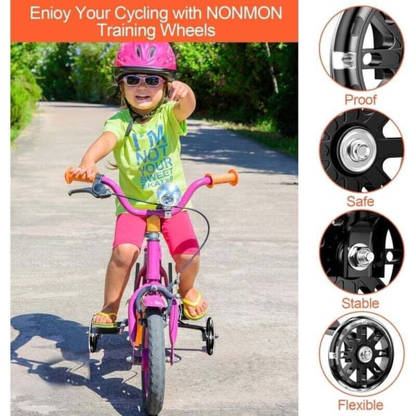 Training Wheels, Kids Bike Stabilizers, Children's Bicycle Stabilizer Wheels, Bicycle Training Wheels, Adjustable Support Wheels, Universal Bicycle Approx.
