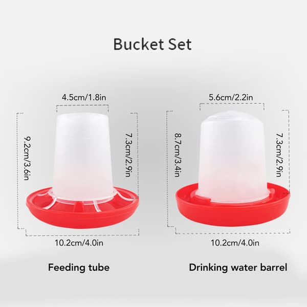 Chicken Feeder and Waterer Kit Rotating Sleeve Design Automatic Feeding and Watering Poultry Feeder and Waterer Combo